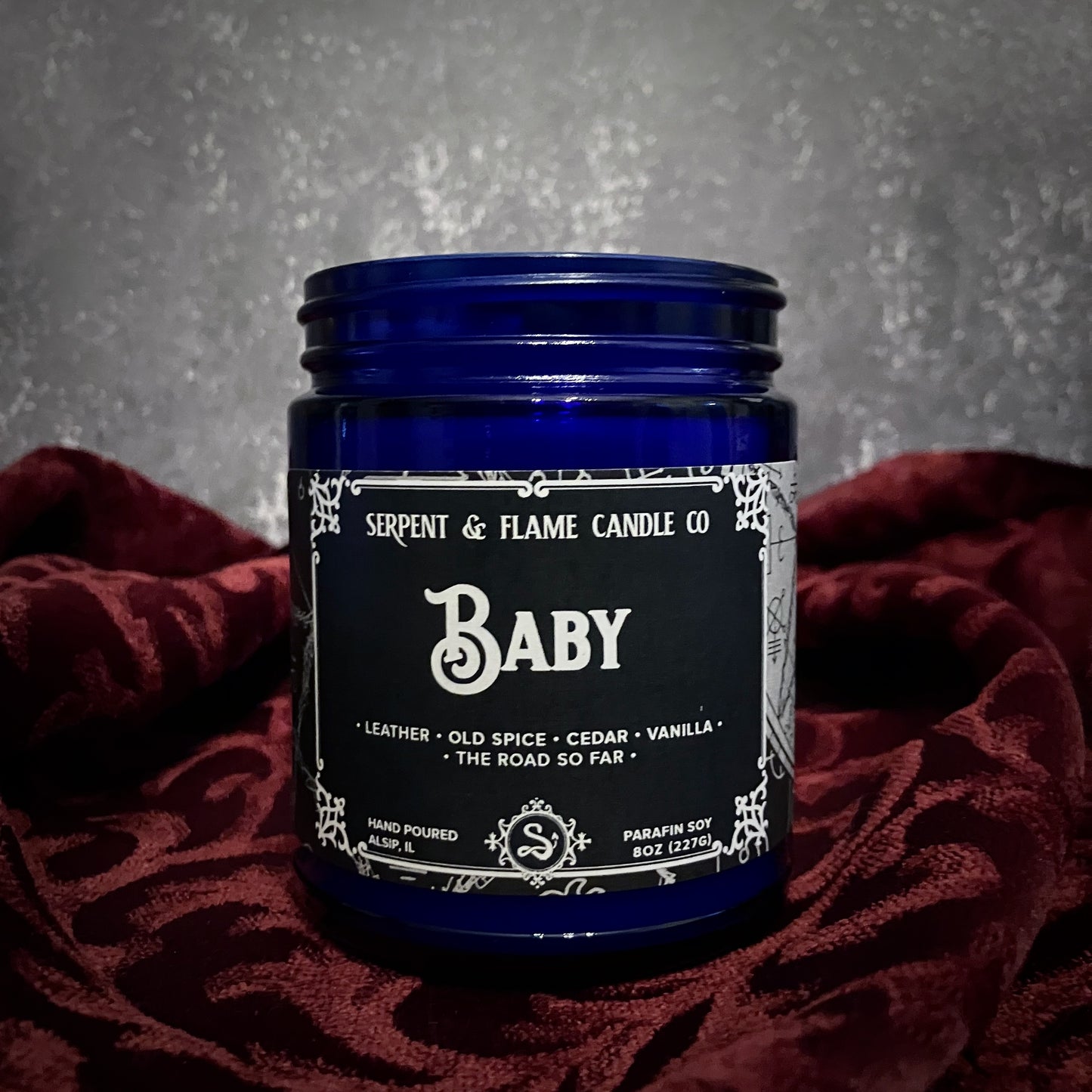 Baby Candle, Leather Cedar Old Spice