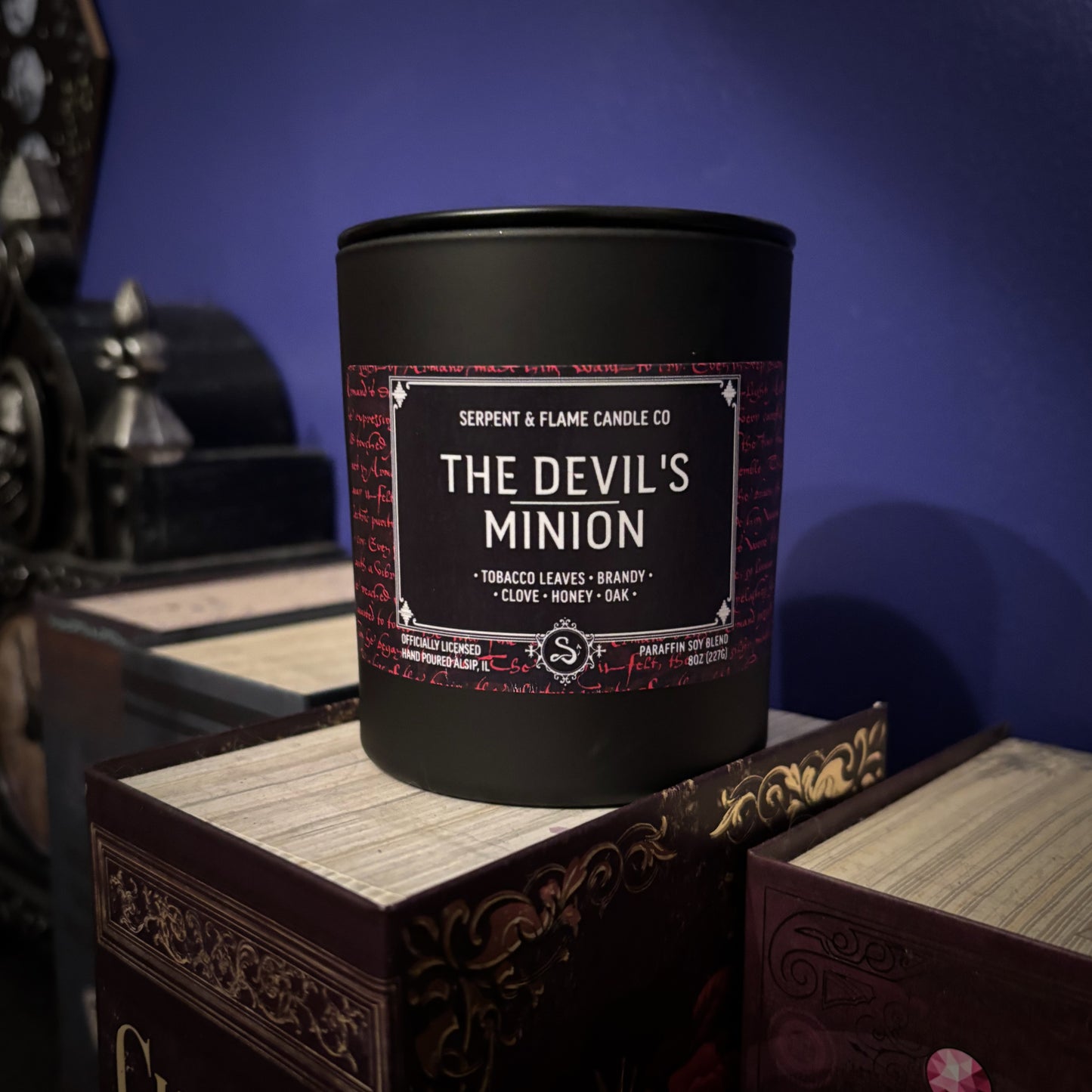 Devil's Minion Candle, Tobacco Leaf Brandy Clove