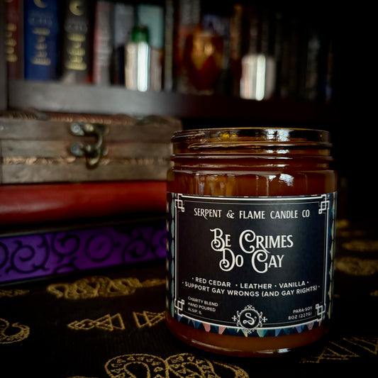 Be Crimes. Do Gay., Leather Vanilla Cedar