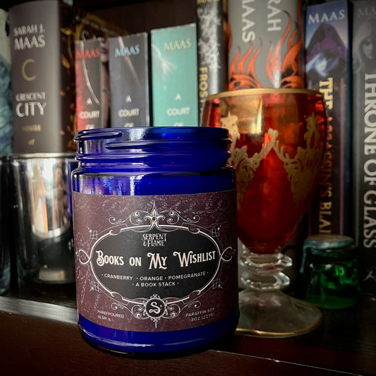 Books on My Wishlist Candle, Pomegranate Cranberry Orange