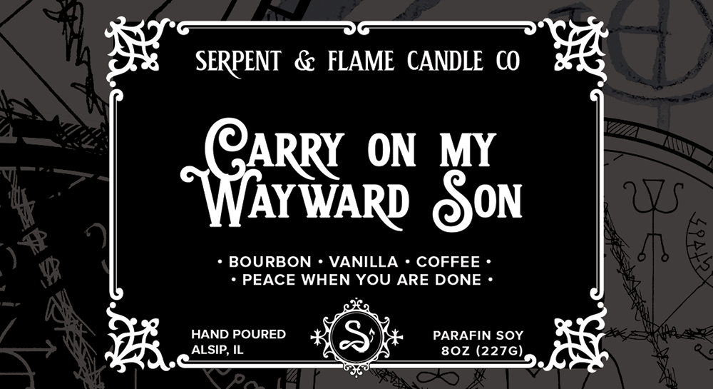 Carry On My Wayward Son Candle, Bourbon Vanilla Coffee