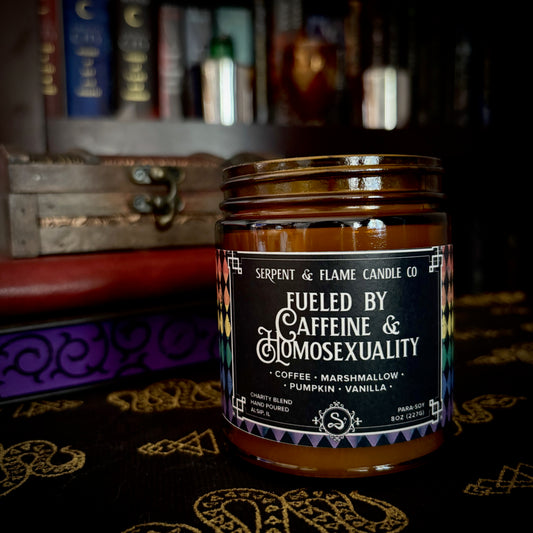 Fueled by Caffeine & Homosexuality Candle