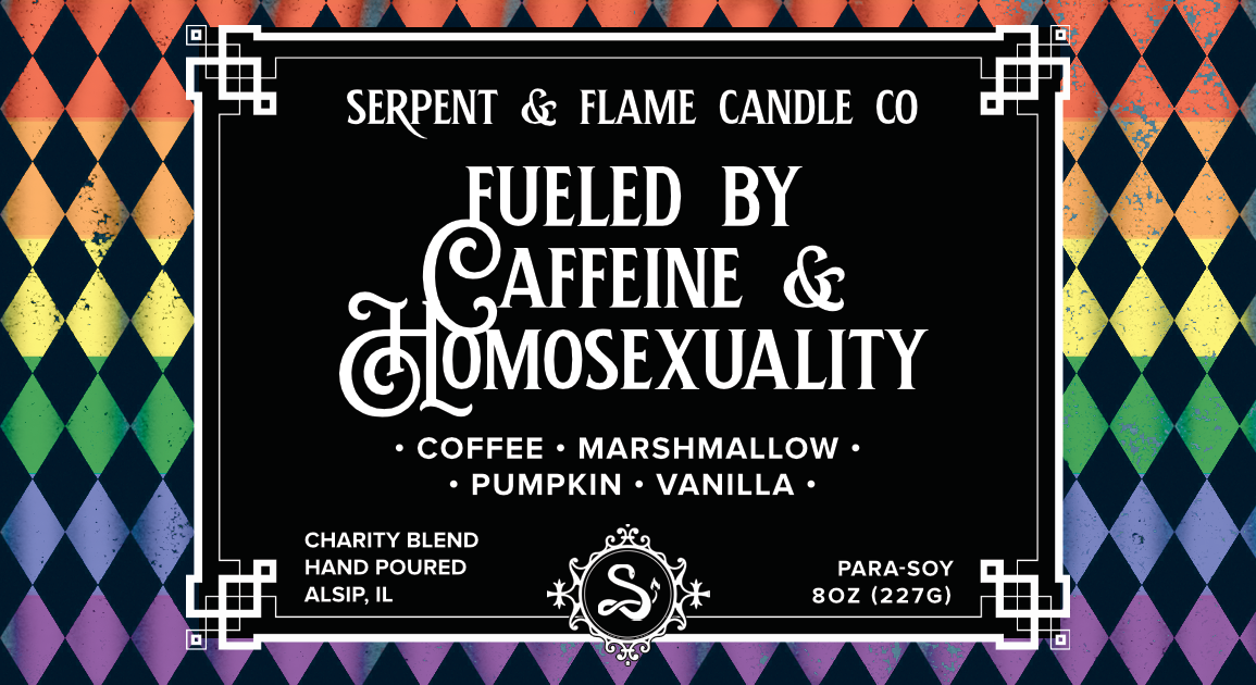 Fueled by Caffeine & Homosexuality Candle
