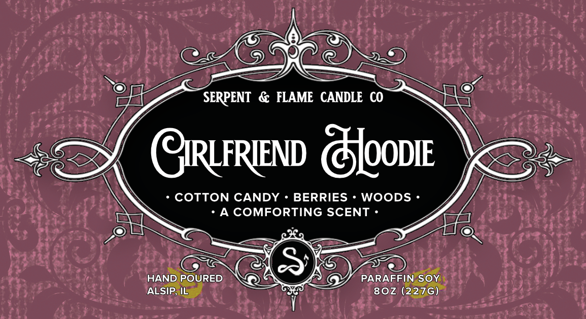 Girlfriend Hoodie Candle, Cotton Candy Woods