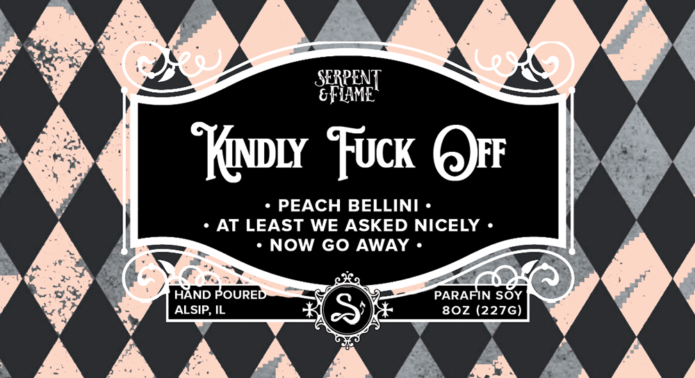 Kindly Fuck Off Candle, Peach Bellini