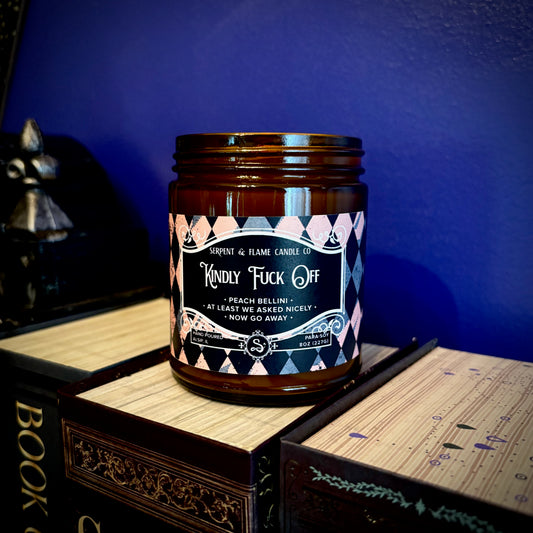 Kindly Fuck Off Candle, Peach Bellini