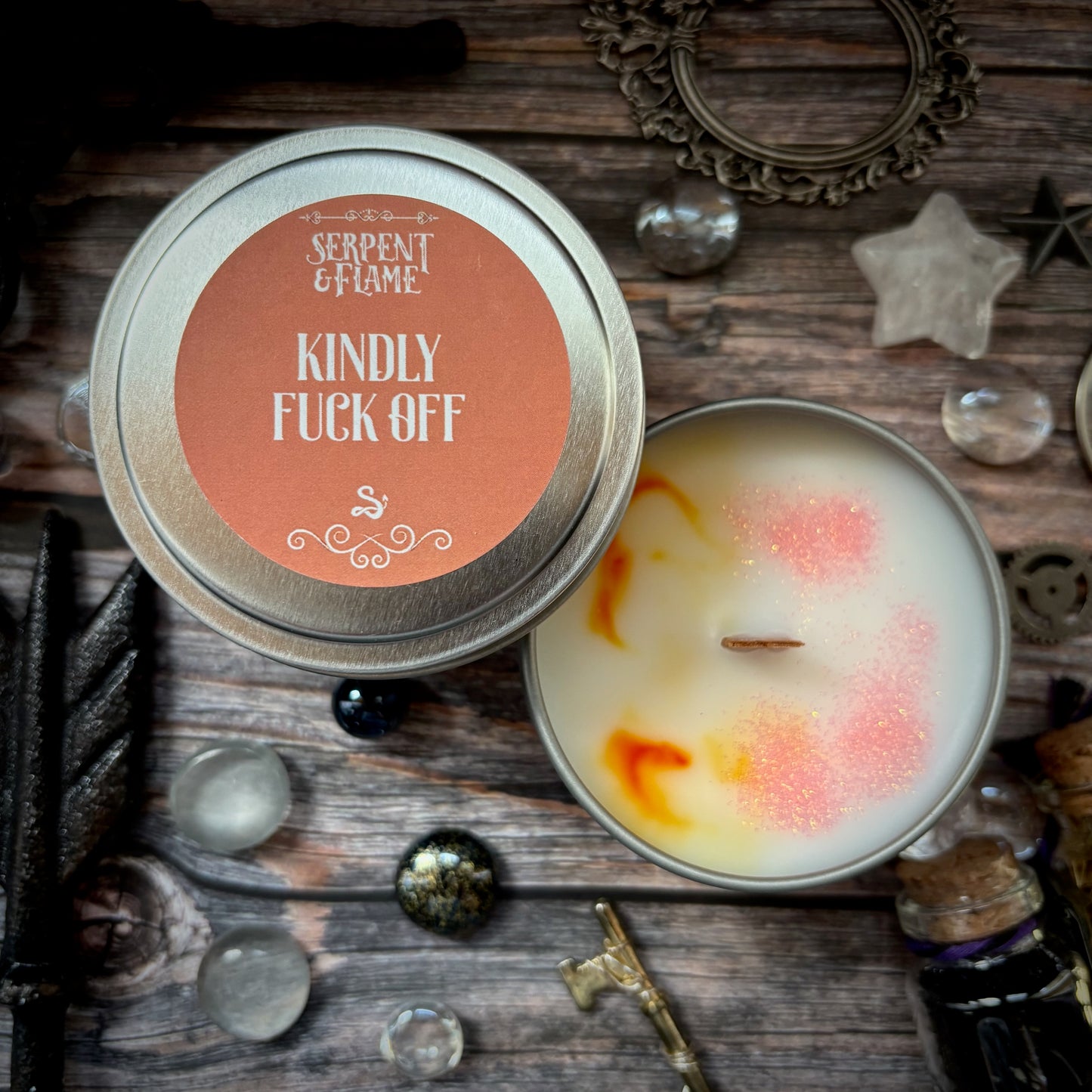 Kindly Fuck Off Candle, Peach Bellini