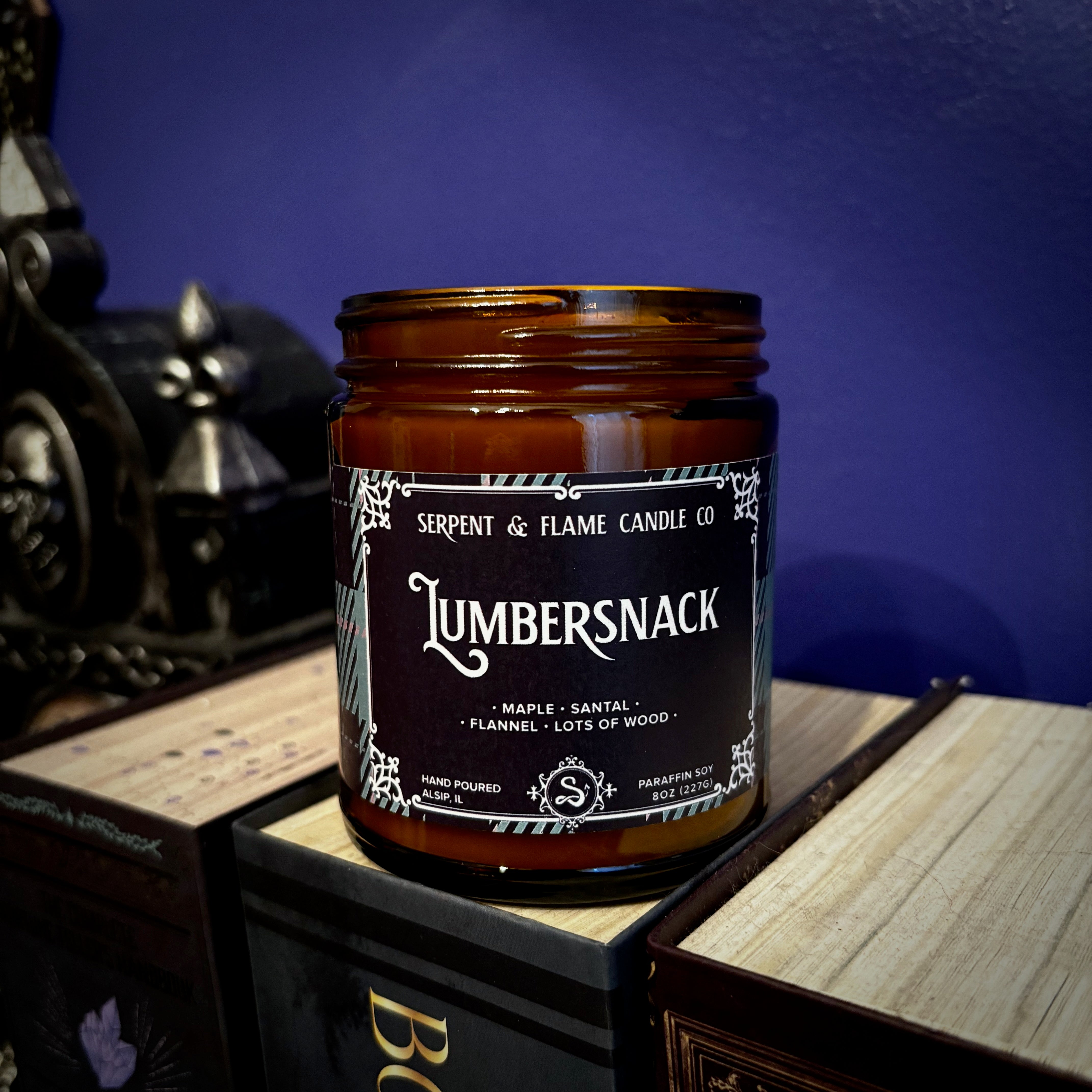 Lumbersnack, Maple Santal – Serpent & Flame Candle Co