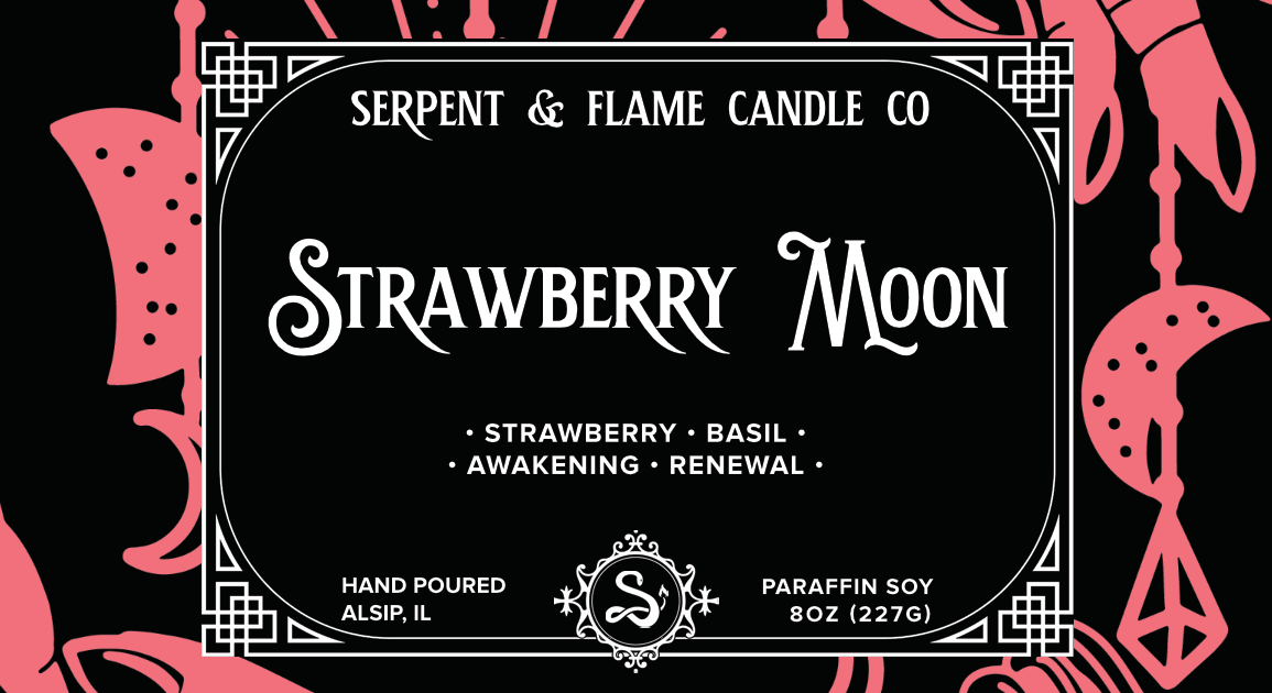 Strawberry Moon Candle, Strawberry Basil