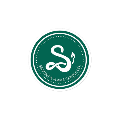 Serpent and Flame Round Logo Bubble-free stickers