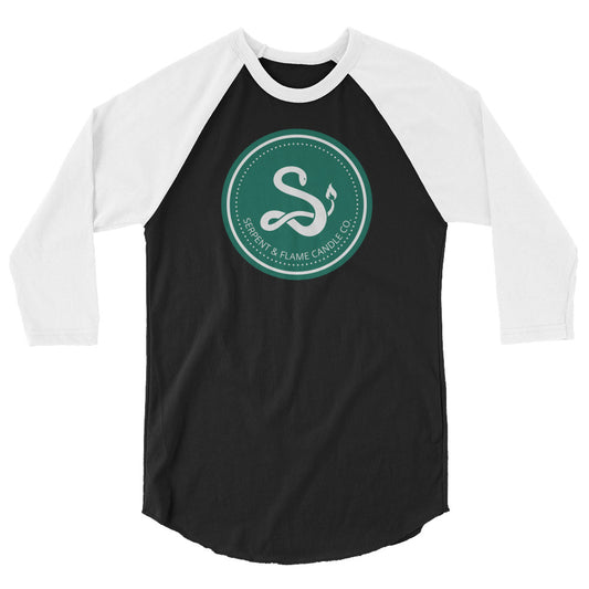Serpent and Flame Round Logo 3/4 sleeve raglan shirt
