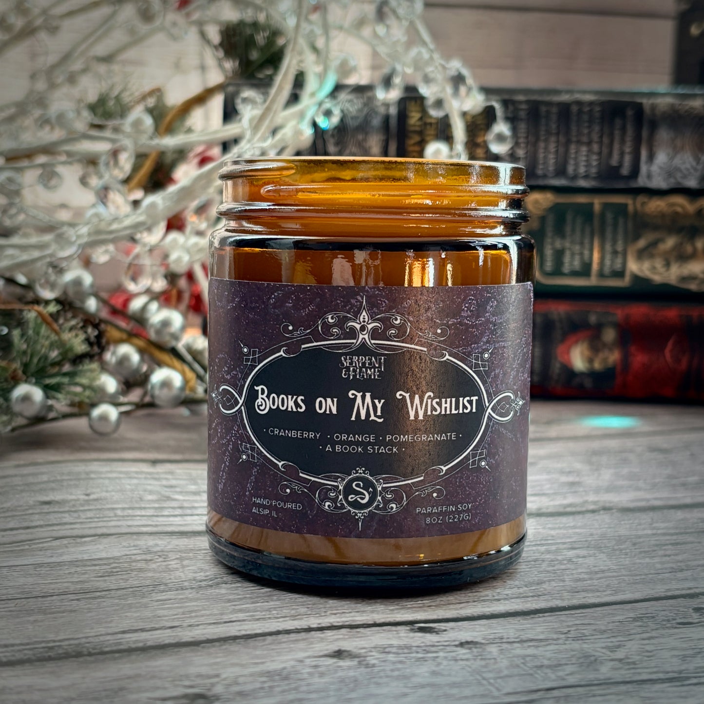 Books on My Wishlist Candle, Pomegranate Cranberry Orange