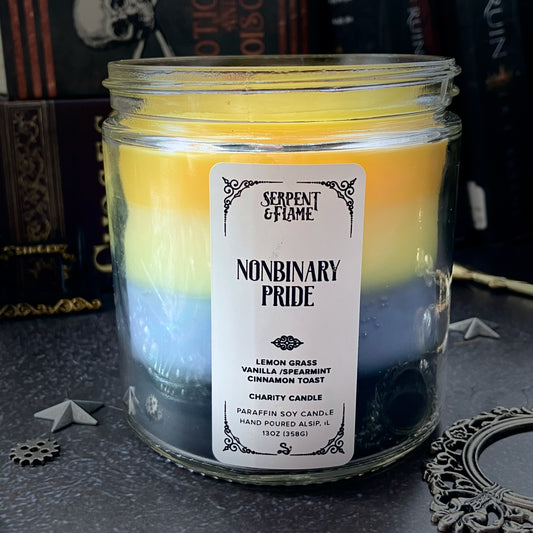 Nonbinary Flag Layered Candle