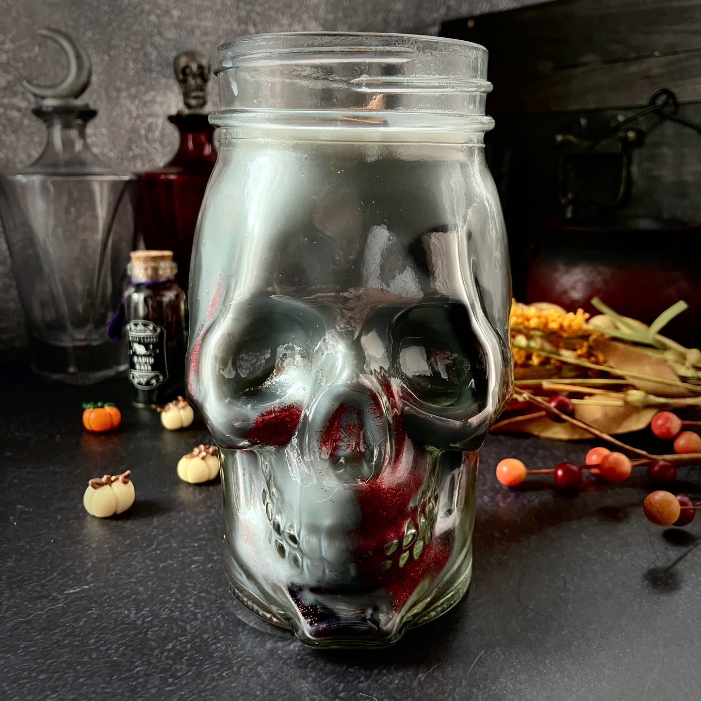 Skull Jar Candles