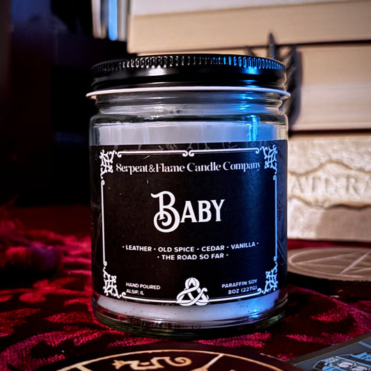 Baby Candle, Leather Cedar Old Spice