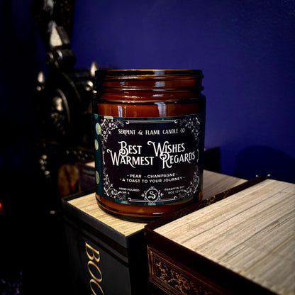 Best Wishes Warmest Regards Candle, Pear Champagne