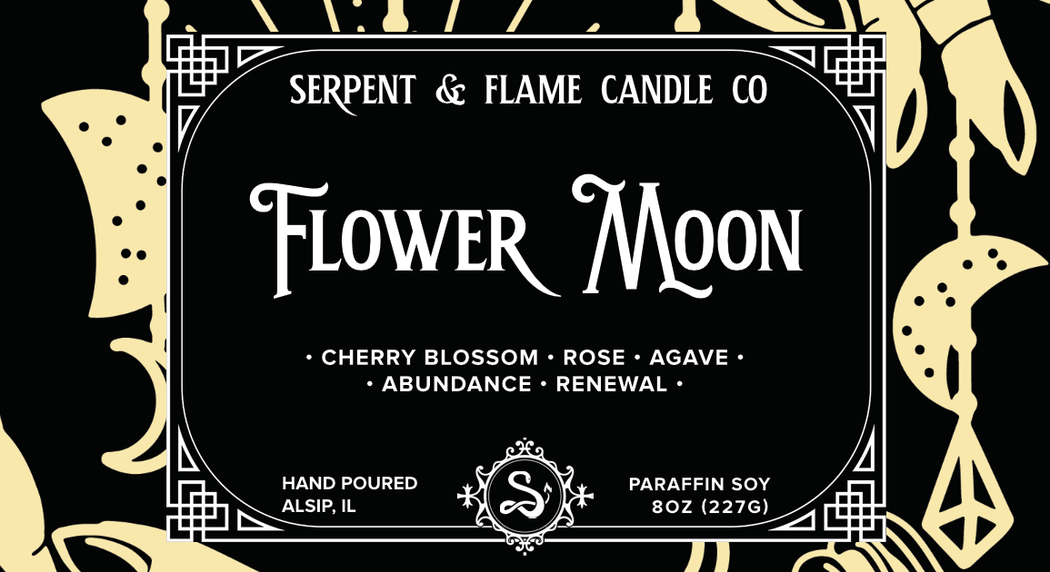 Flower Moon Candle, Cherry Blossom Rose