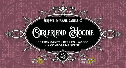 Girlfriend Hoodie Candle, Cotton Candy Woods