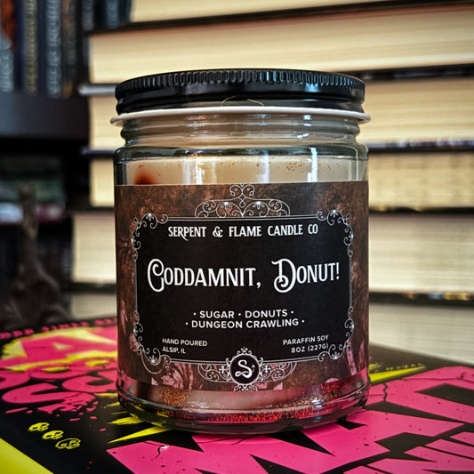 Goddamnit Donut Candle, Sugared Donut