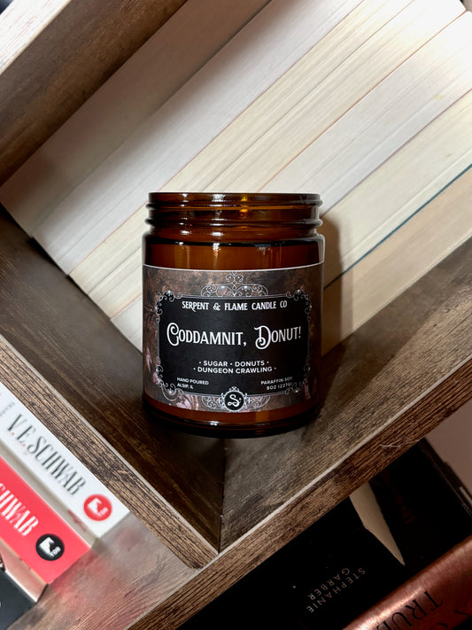 Goddamnit Donut Candle, Sugared Donut