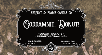 Goddamnit Donut Candle, Sugared Donut