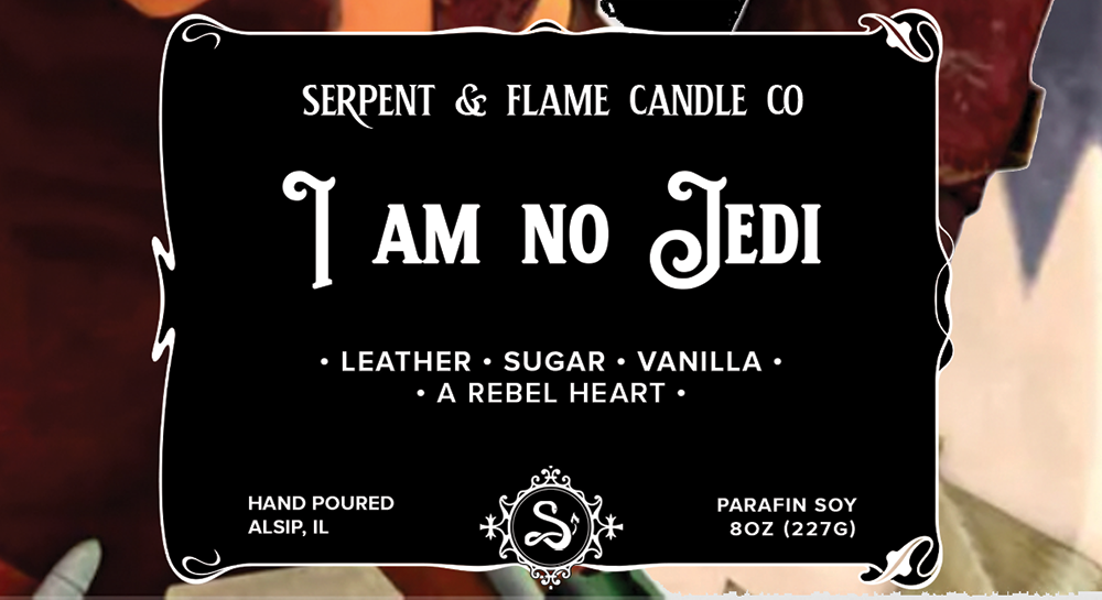 I Am No Jedi Candle, Leather Sugar