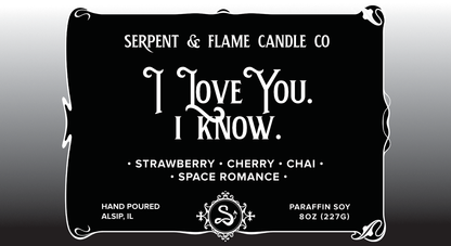 I Love You I Know Candle, Strawberry Cherry Chai