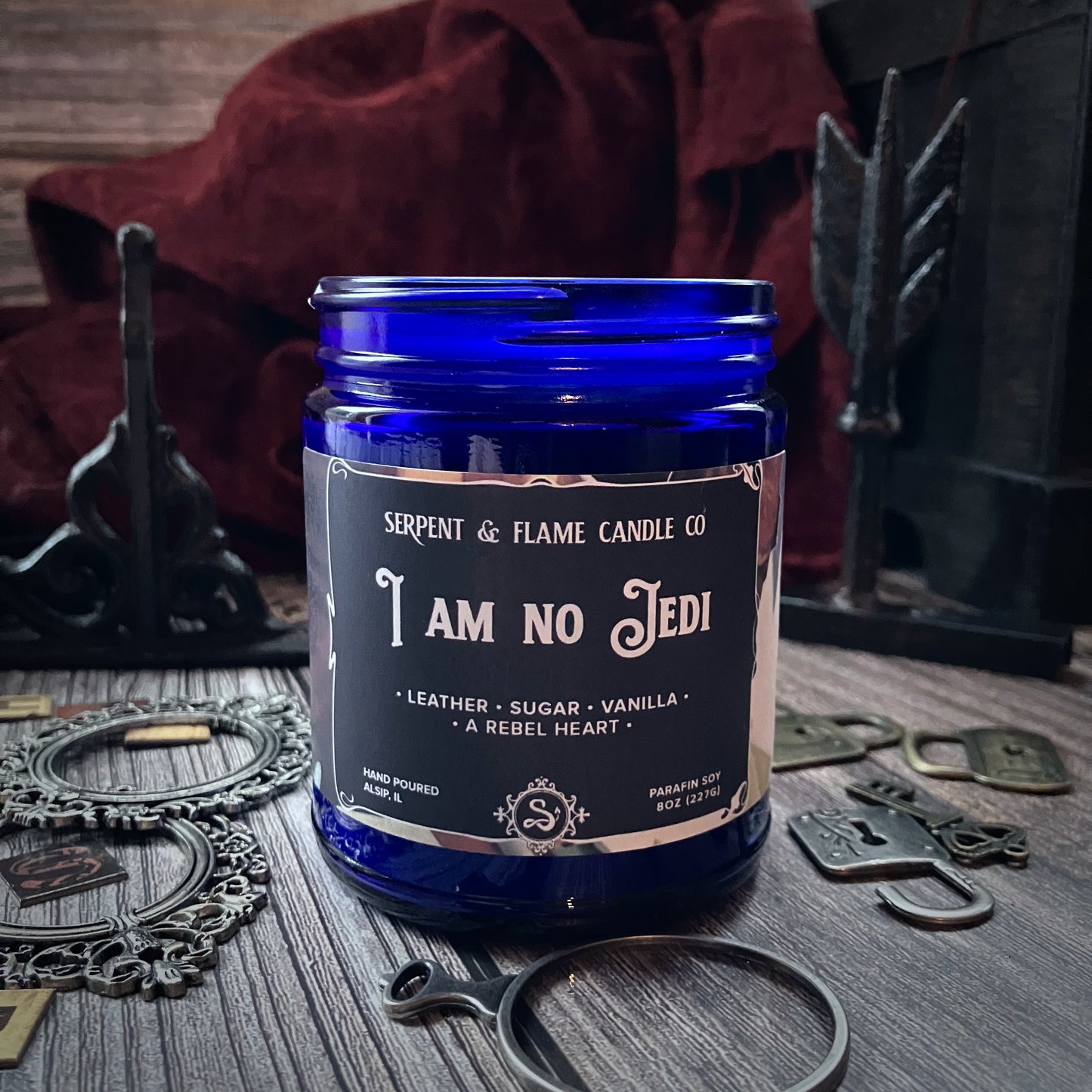 I Am No Jedi Candle, Leather Sugar