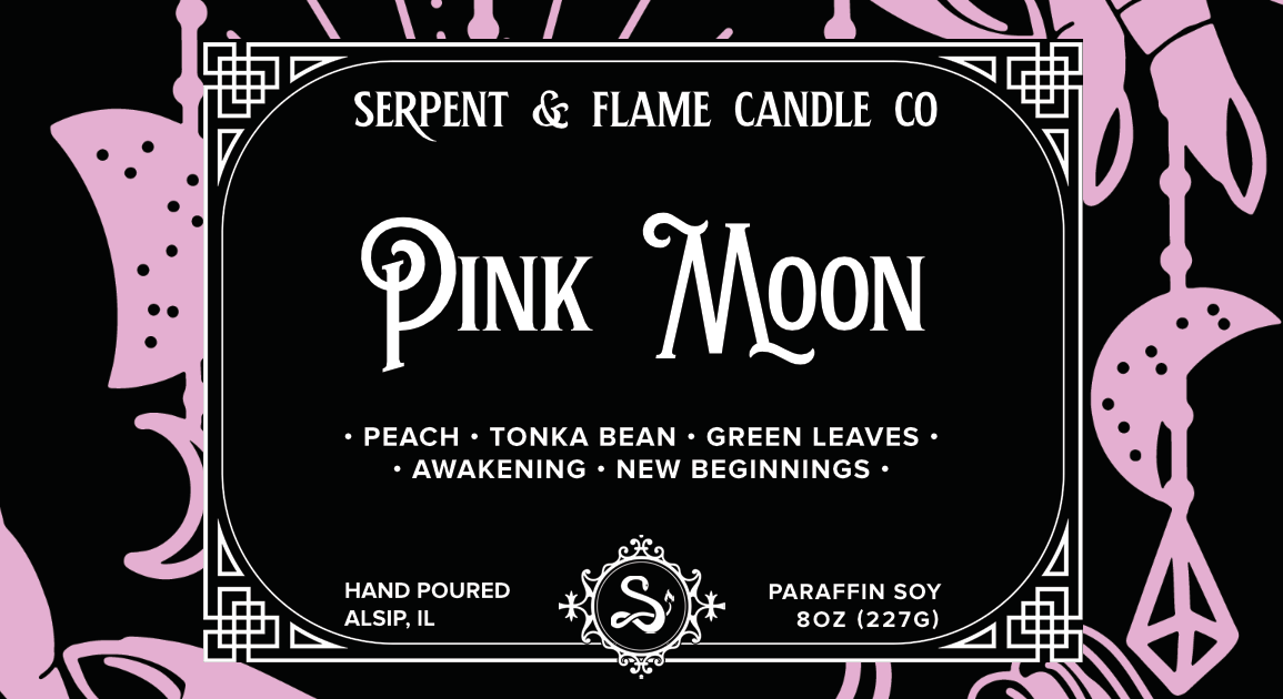 Pink Moon Candle, Peach Tonka