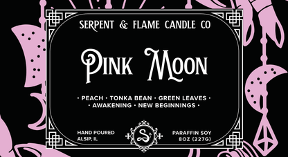 Pink Moon Candle, Peach Tonka