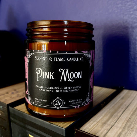 Pink Moon Candle, Peach Tonka