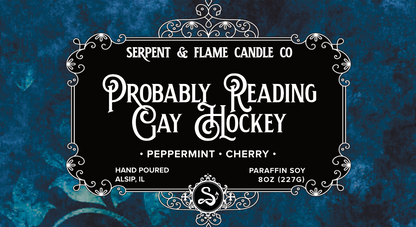 Probably Reading Gay Hockey Candle, Mint Cherry