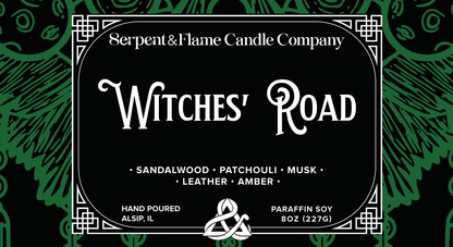 Witches Road Candle, Sandalwood Patchouli