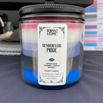 Genderfluid Flag Layered Candle