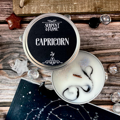 Zodiac Capricorn Candle, Smoked Oud