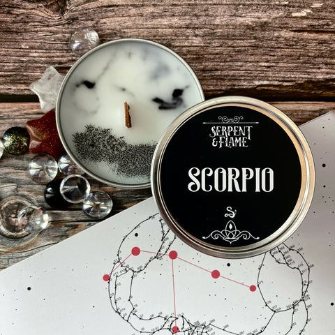 Zodiac Scorpio Candle, Black Amber Plum