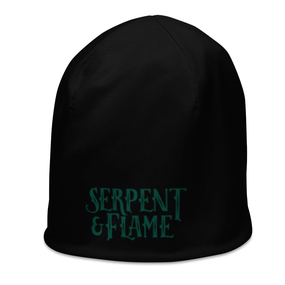 Serpent and Flame Logo All-Over Print Beanie
