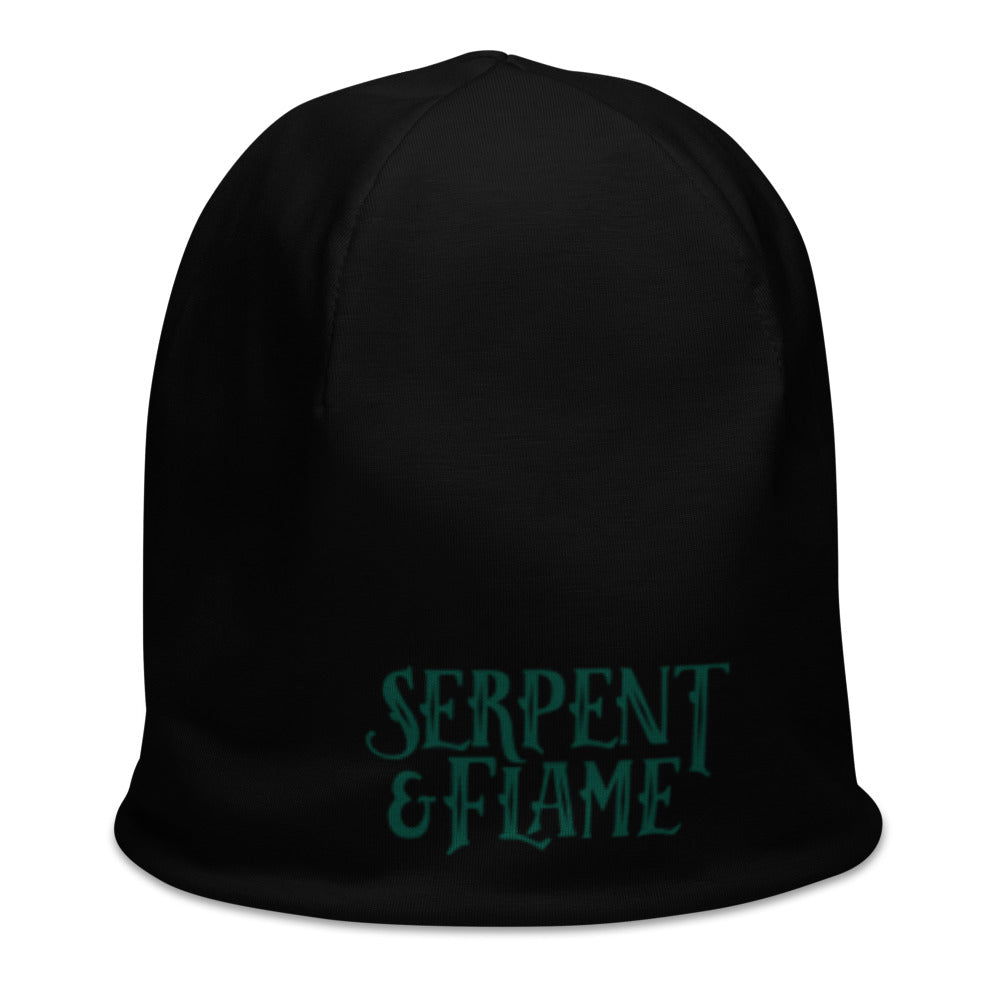 Serpent and Flame Logo All-Over Print Beanie