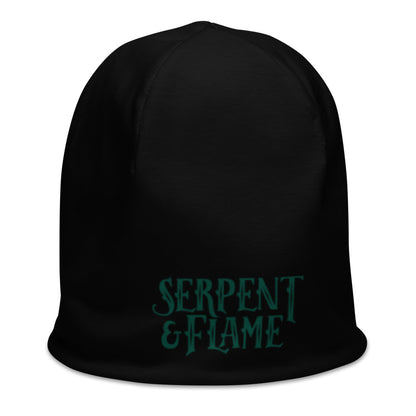 Serpent and Flame Logo All-Over Print Beanie