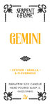 Zodiac Gemini Candle, Vetiver Vanilla