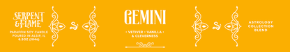 Zodiac Gemini, Vetiver Vanilla