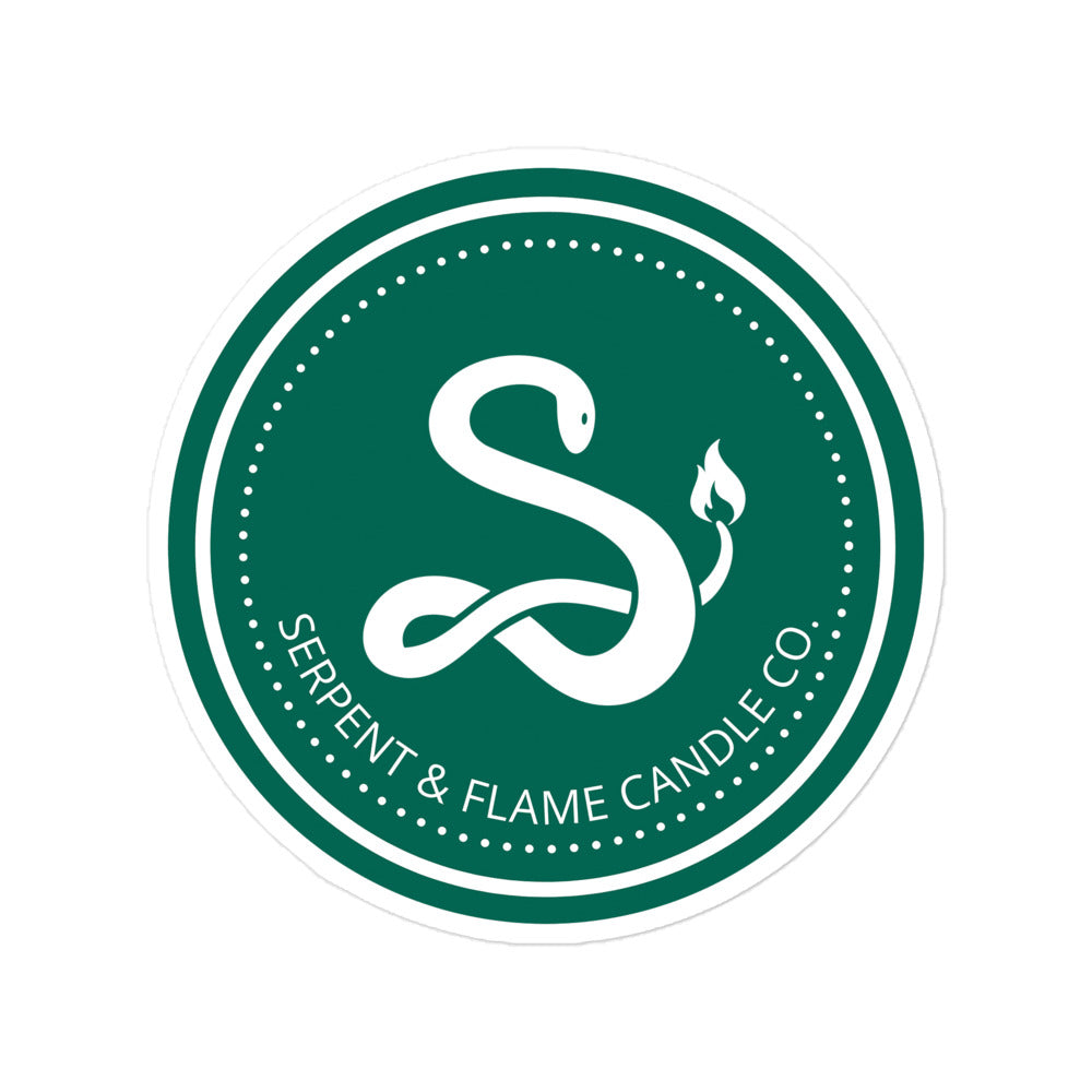 Serpent and Flame Round Logo Bubble-free stickers