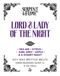 Lord & Lady of the Night Wax Melts, Citrus Sea Air Earl Grey