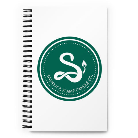 Serpent and Flame Round Logo Dotted Spiral notebook