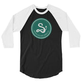 Serpent and Flame Round Logo 3/4 sleeve raglan shirt