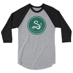 Serpent and Flame Round Logo 3/4 sleeve raglan shirt