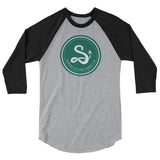 Serpent and Flame Round Logo 3/4 sleeve raglan shirt