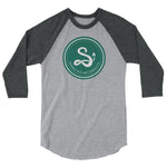 Serpent and Flame Round Logo 3/4 sleeve raglan shirt
