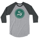 Serpent and Flame Round Logo 3/4 sleeve raglan shirt