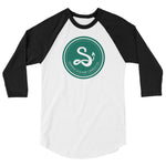 Serpent and Flame Round Logo 3/4 sleeve raglan shirt